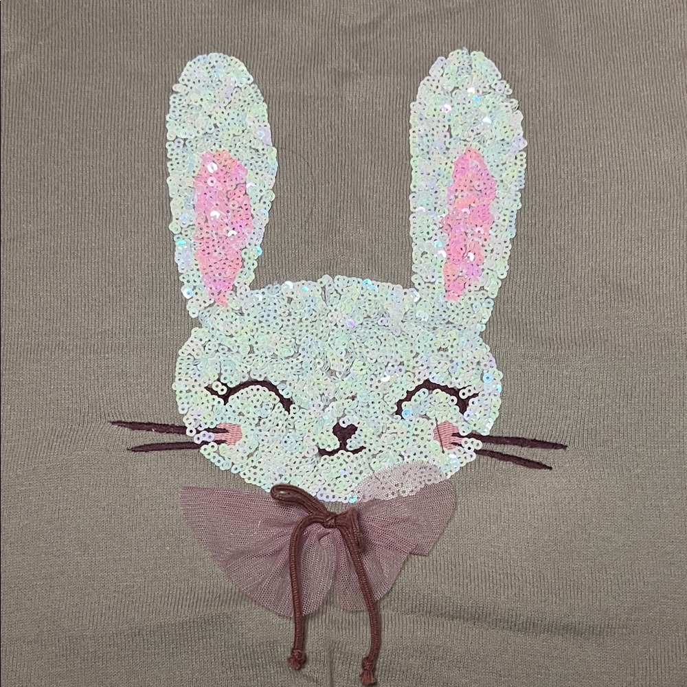 H&M Girld Beige Sweater with Bunny Design